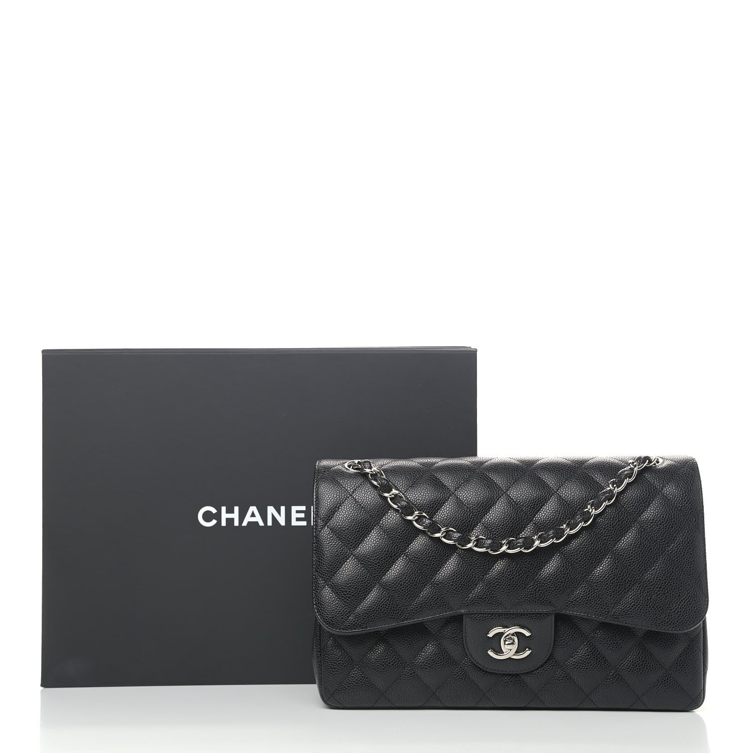 Chanel Caviar Quilted Jumbo Double Flap Black 10 of 10