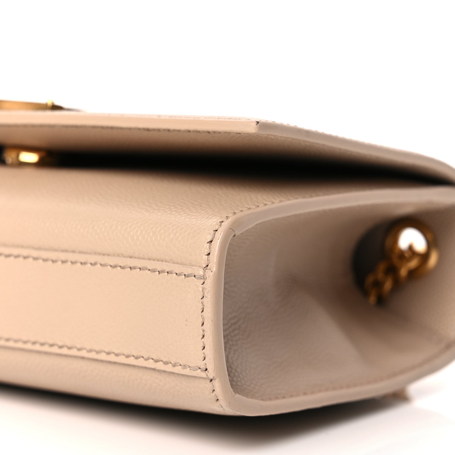 Saint Laurent Grain De Poudre Small Monogram Kate Satchel  Nude Powder 8 of 9