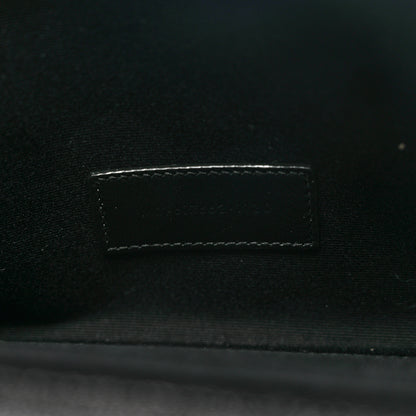 Saint Laurent Grain De Poudre Matelasse Chevron Monogram Envelope Clutch Black 6 of 6