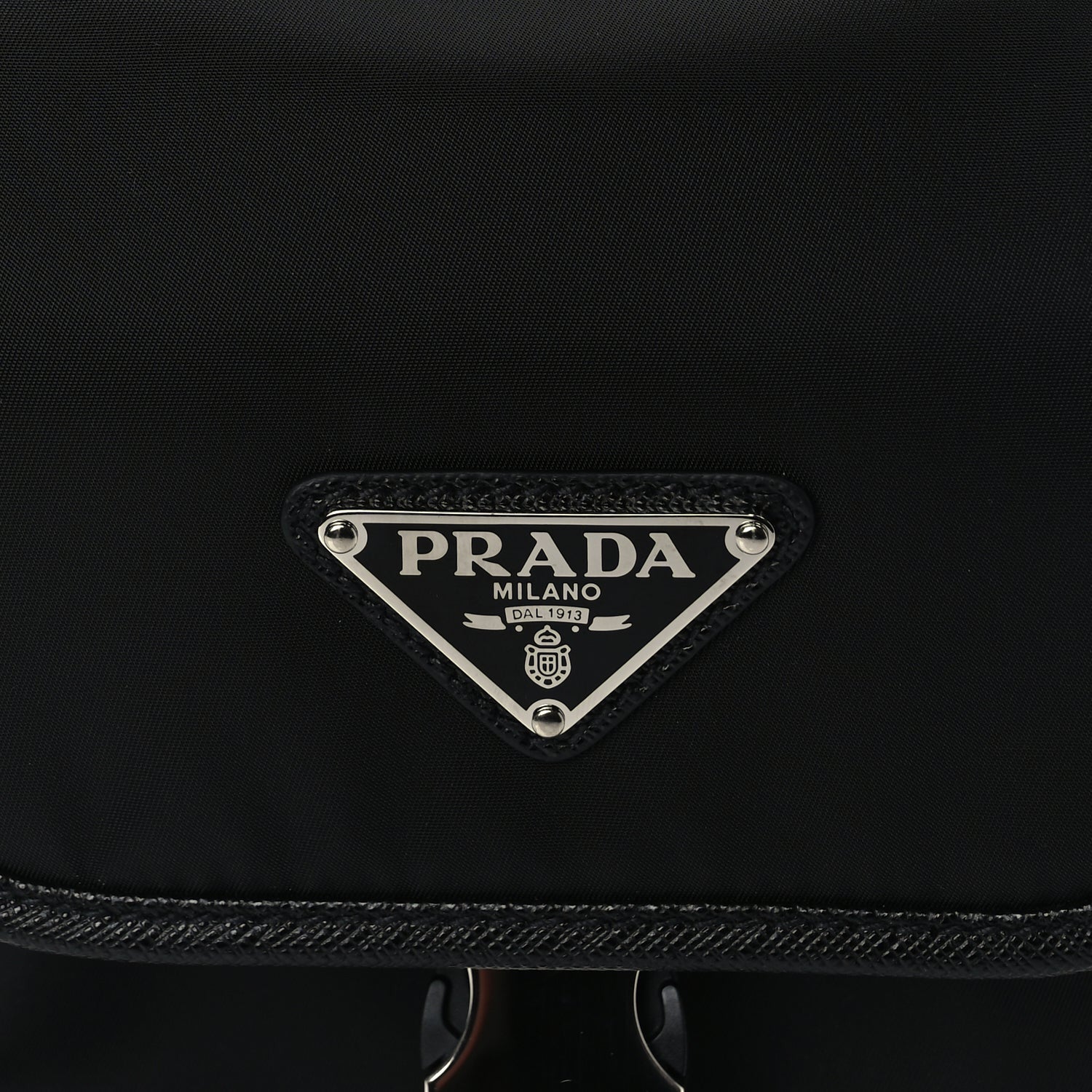 Prada Re-Nylon Saffiano Mini Pocket Single Snap Buckle Messenger Bag Black 6 of 8