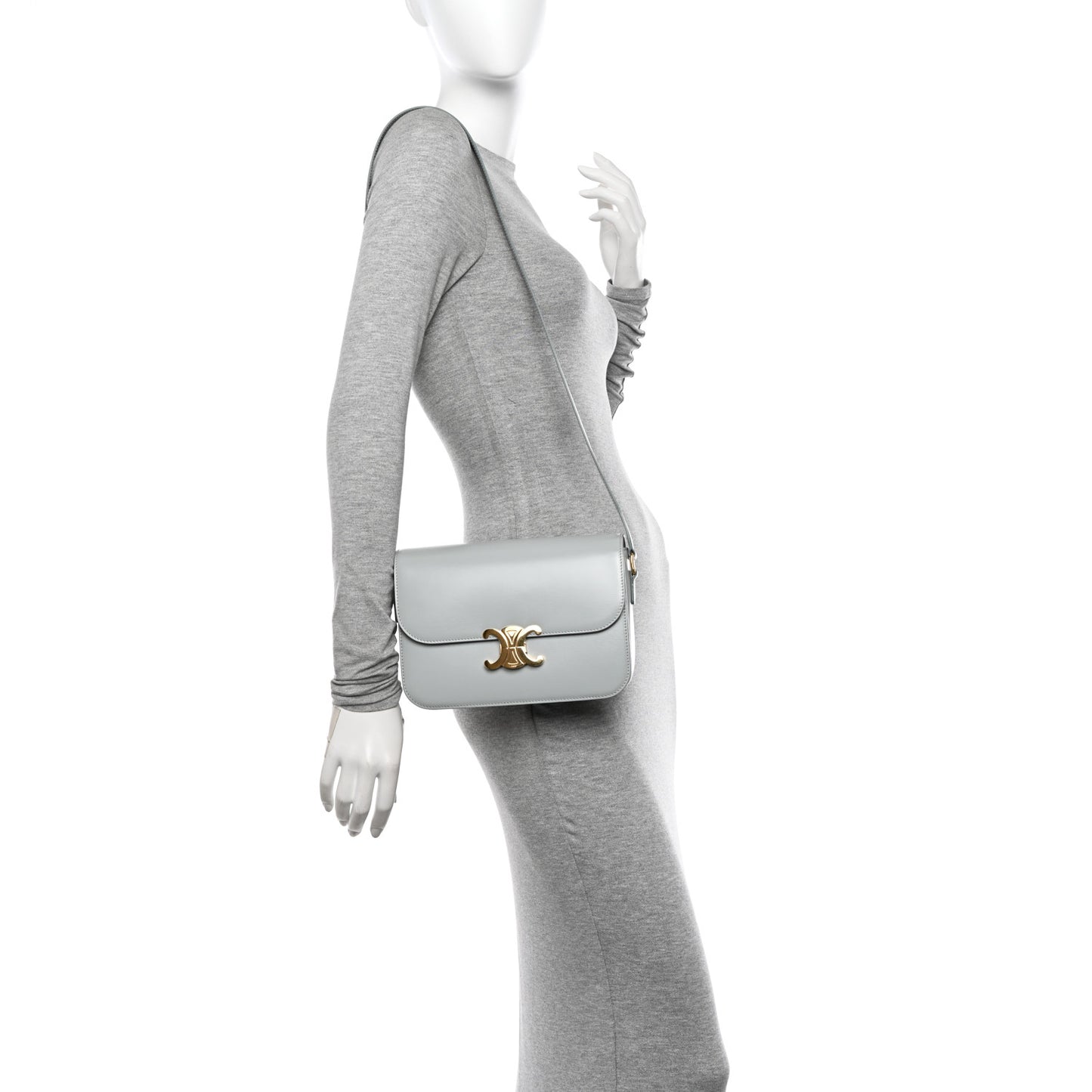 Shiny Calfskin Medium Triomphe Soft Blue