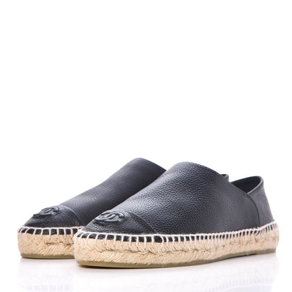 Chanel Grained Calfskin CC Espadrilles 39 Black 3 of 9