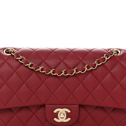 Chanel Caviar Quilted Medium Double Flap Dark Red 8 of 11