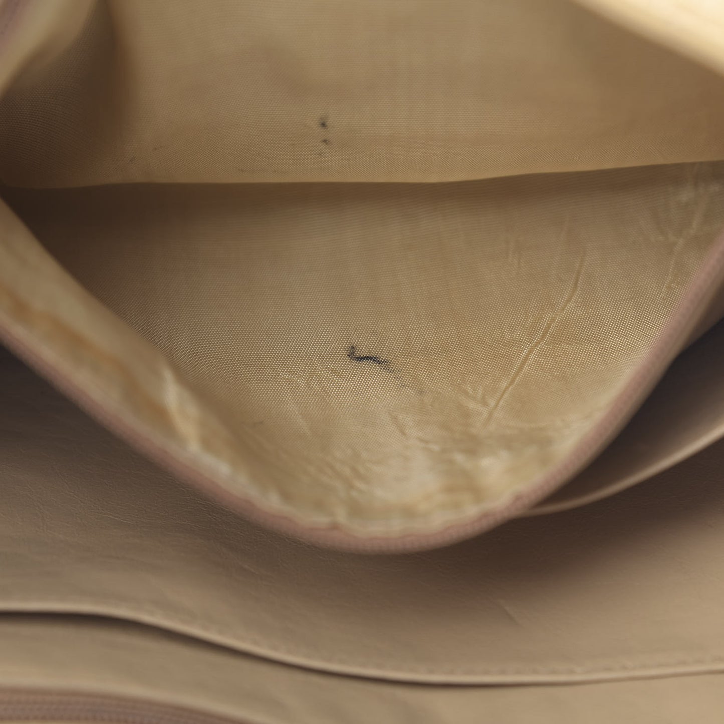 Lambskin Quilted Jumbo Single Flap Beige