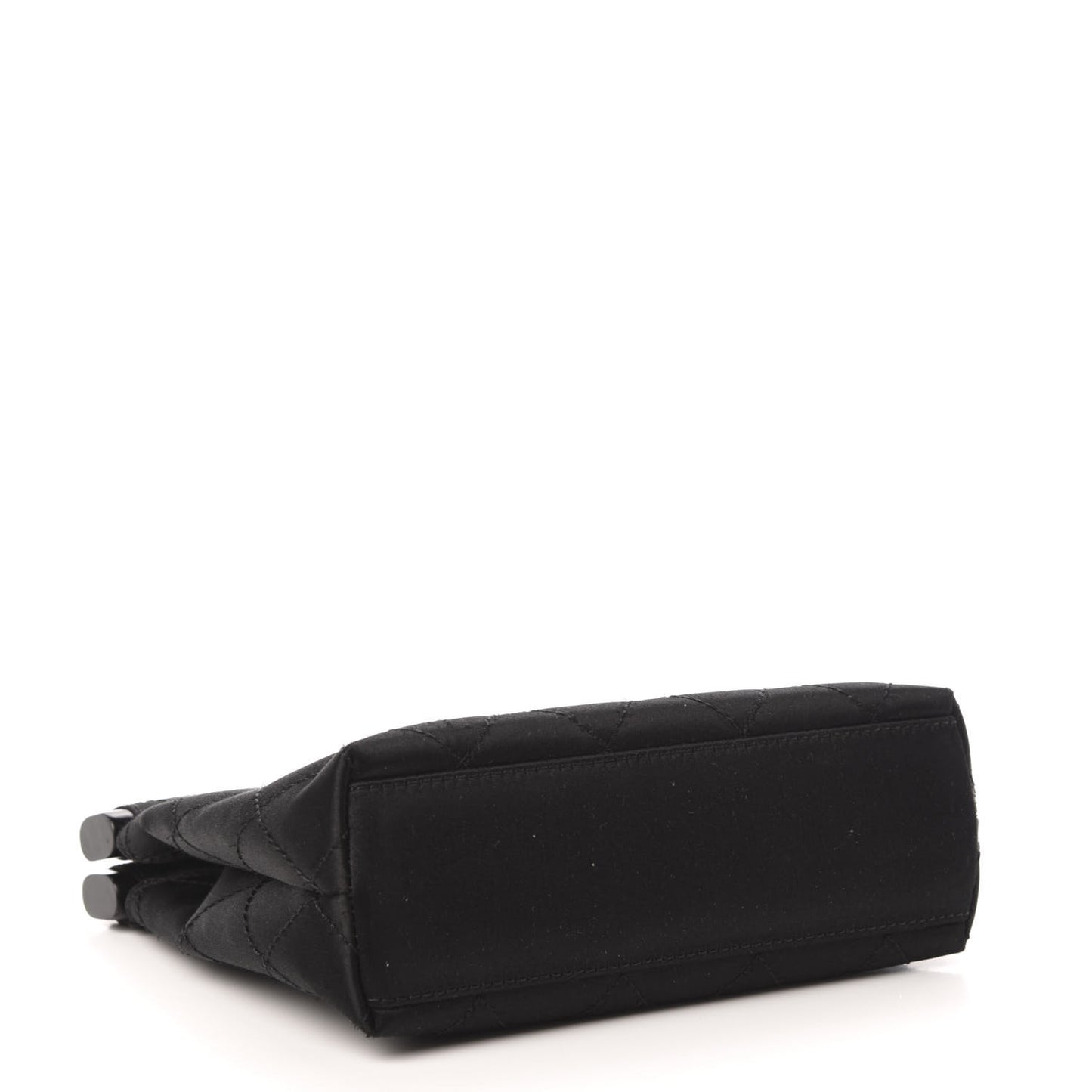 Satin Quilted Clutch Black