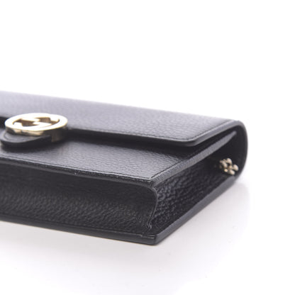 Gucci Dollar Calfskin Interlocking G Chain Wallet Black 8 of 10