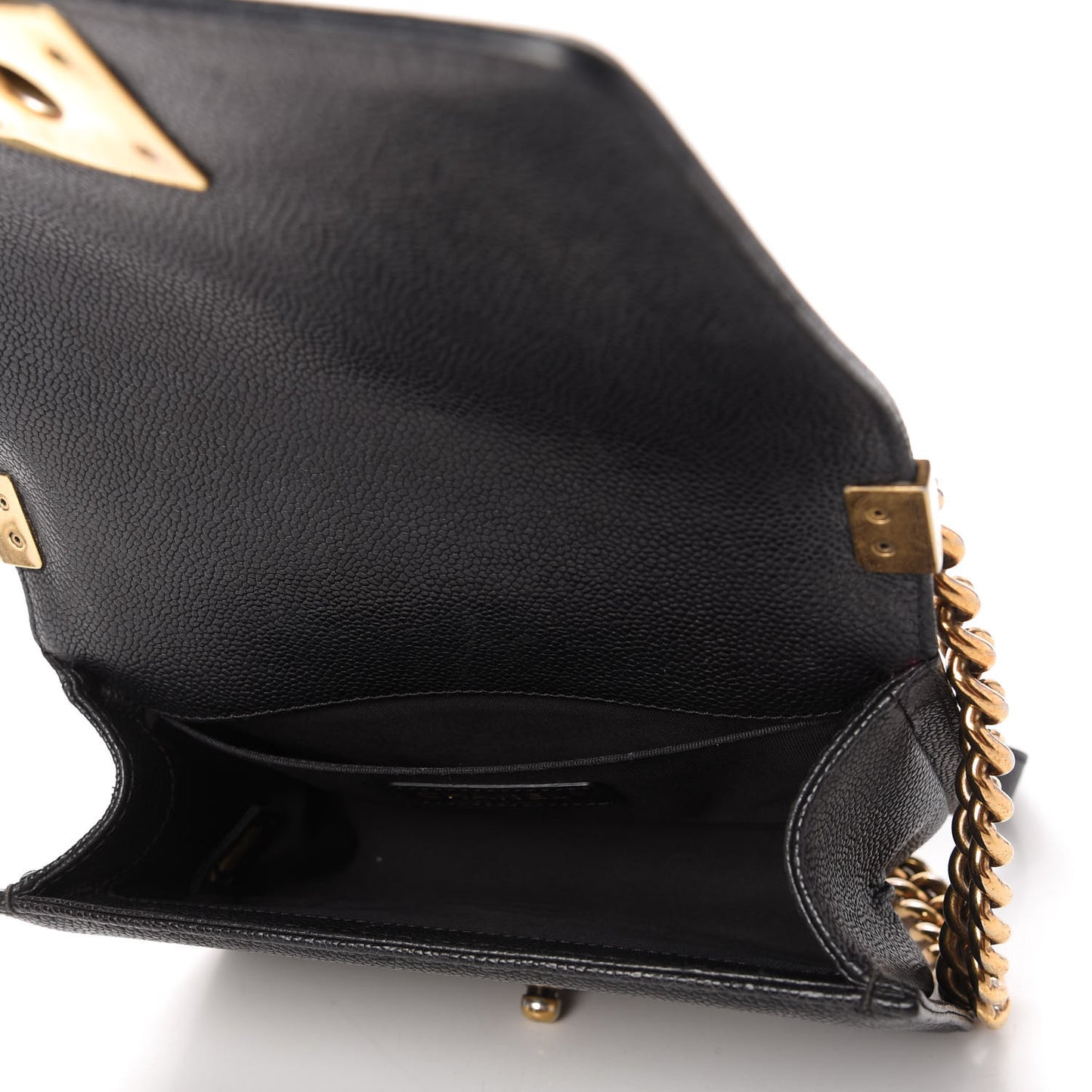 Caviar Quilted Small Boy Flap Black