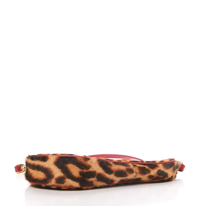 Christian Dior Pony Hair Leopard Mini Saddle Bag Red 4 of 10