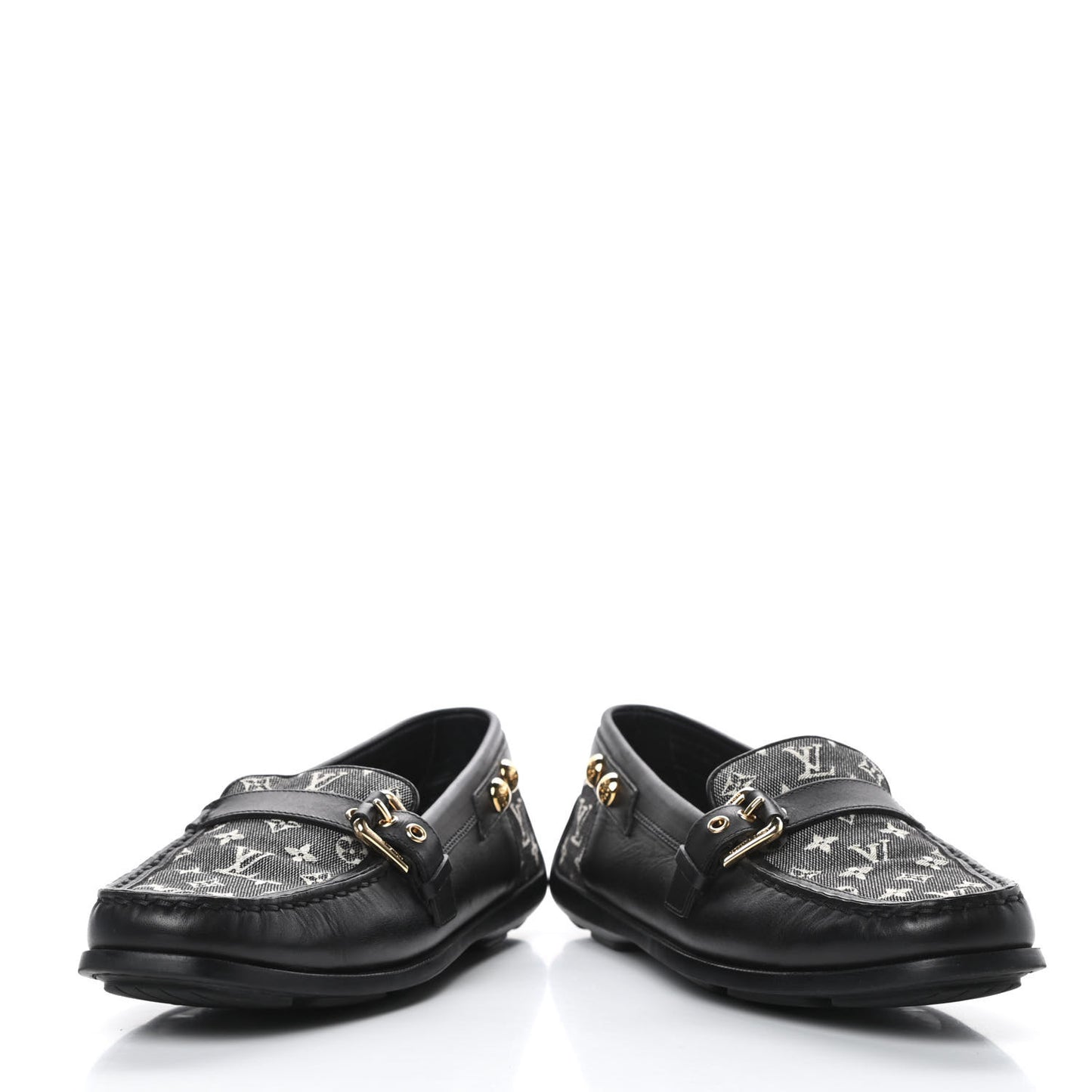 Calfskin Mini Lin Loafers 37 Black