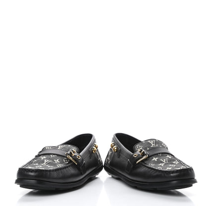 Louis Vuitton Calfskin Mini Lin Loafers 37 Black 6 of 11