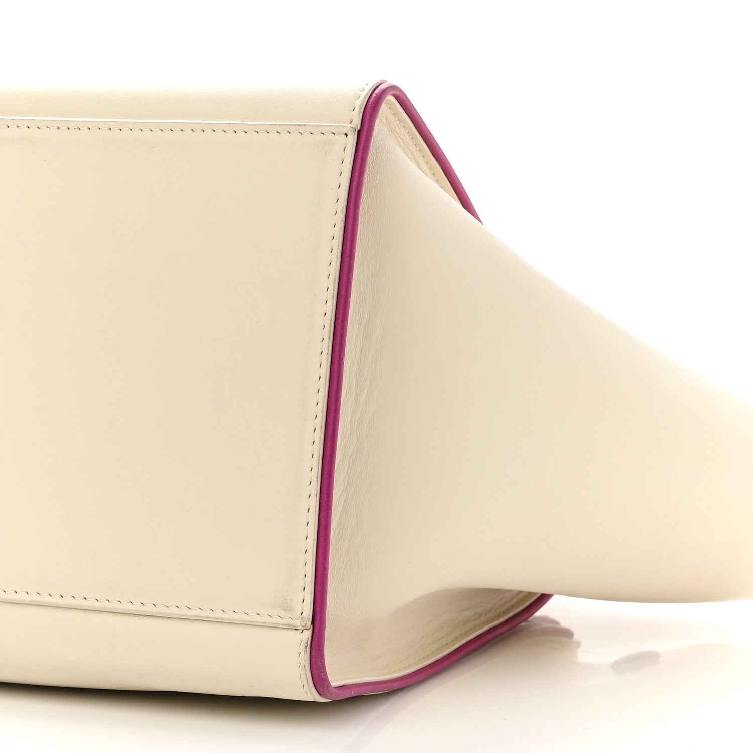 Celine Smooth Calfskin Small Trapeze White Magenta 8 of 13