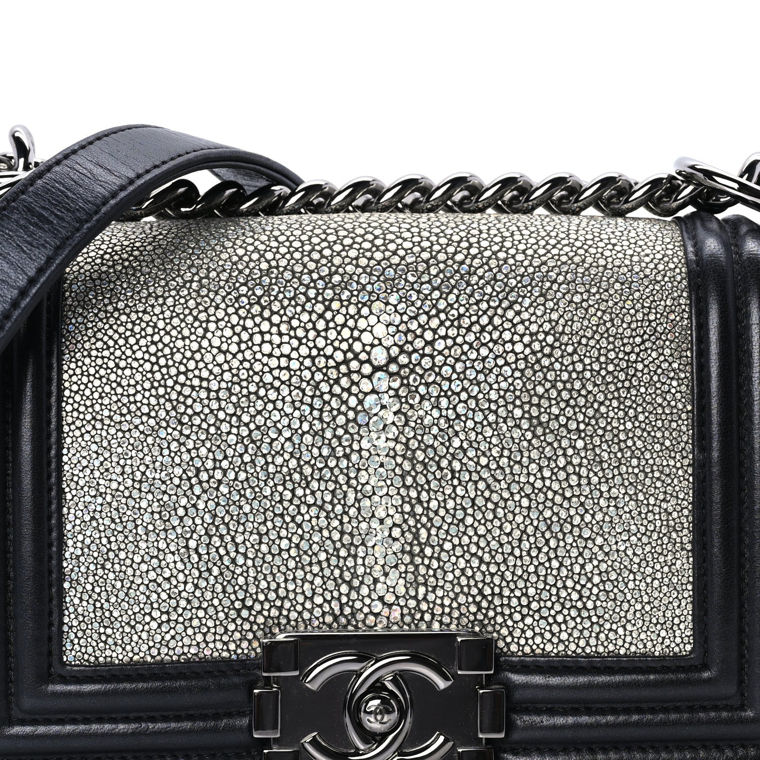Chanel Galuchat Stingray Small Boy Flap Black 7 of 7