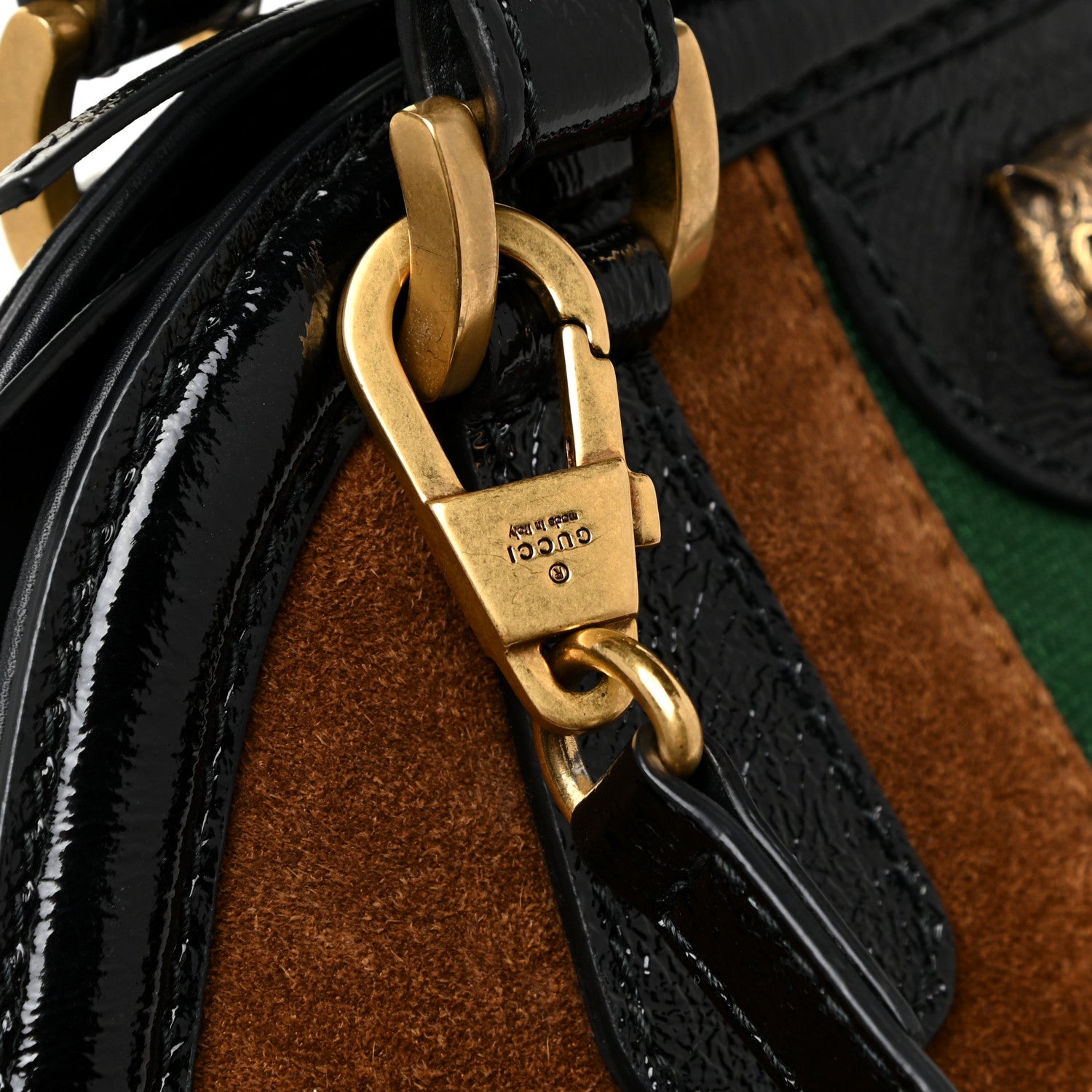 Gucci Suede Ophidia Medium Re(Belle) Top Handle Bag Nocciola Black 14 of 15