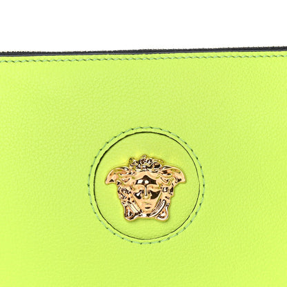 Versace Grained Calfskin Medusa Shoulder Bag  Lime 6 of 7