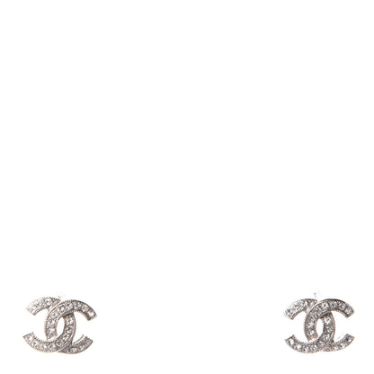 Chanel Crystal Mini Timeless CC Earrings Silver 1 of 5