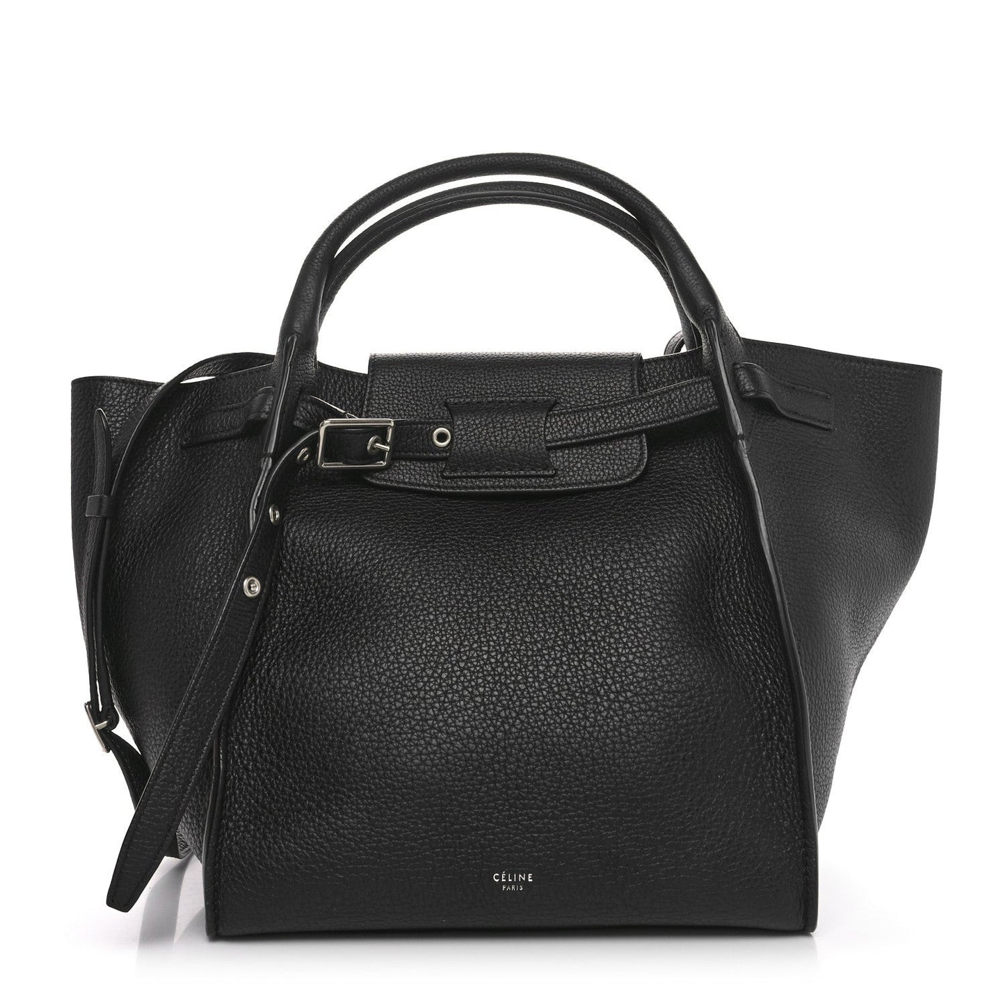 Supple Grained Calfskin Small Big Bag Black