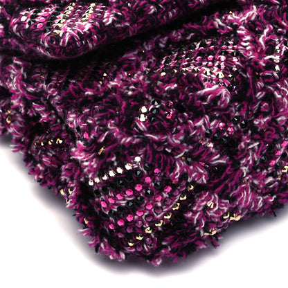 Chanel Crystal Tweed Quilted Medium Double Flap Purple Multicolor 7 of 8