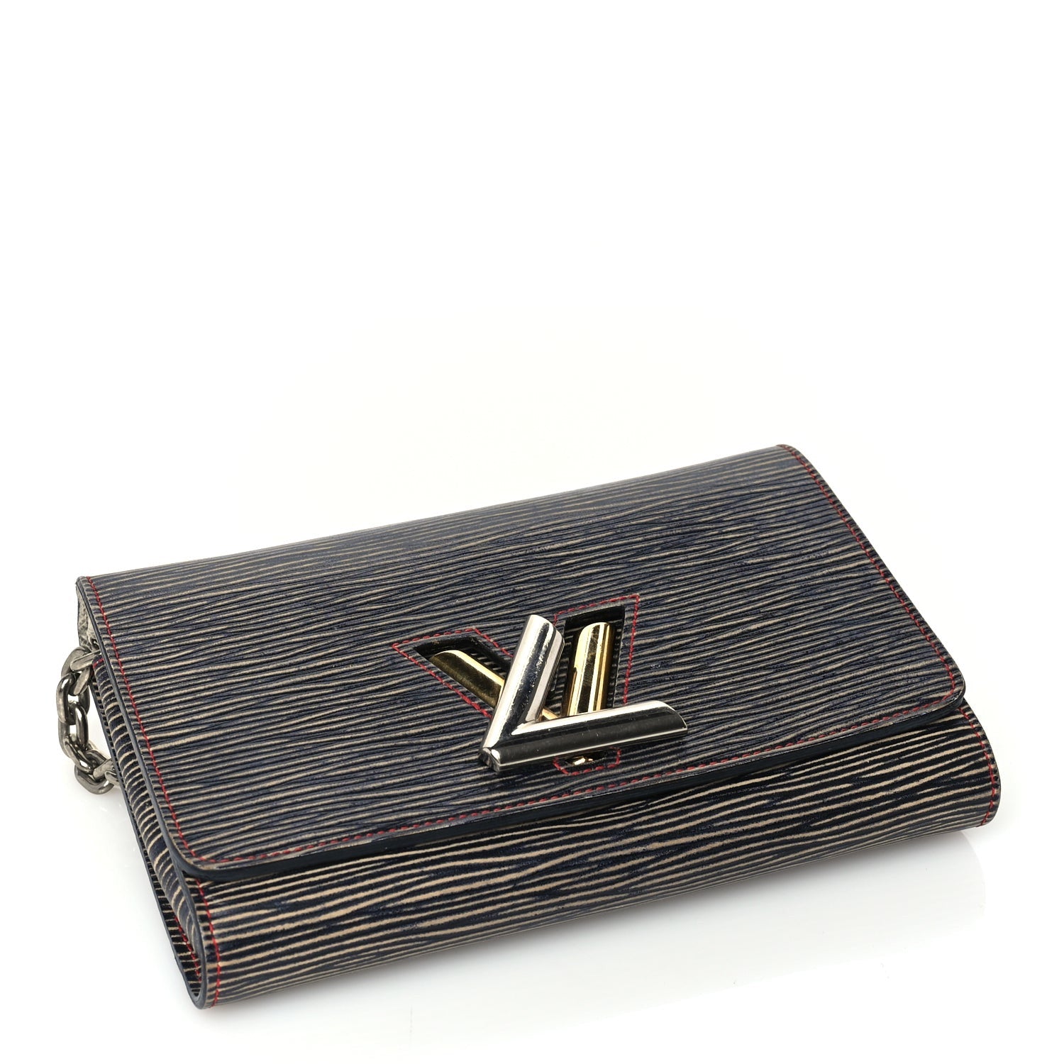 Louis Vuitton Epi Twist Chain Wallet Denim Dark Blue 3 of 8