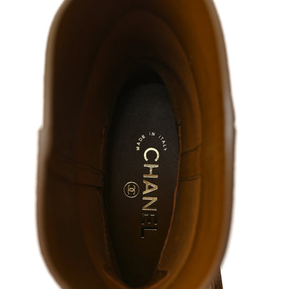 Chanel Suede Quilted Cap Toe Boots 36 Brown 7 of 9