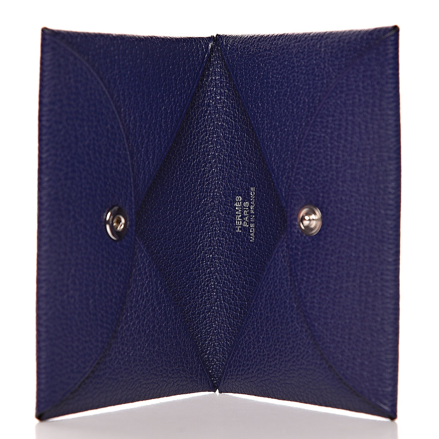 Hermes Chevre Mysore Calvi Card Case Bleu Encre 5 of 8