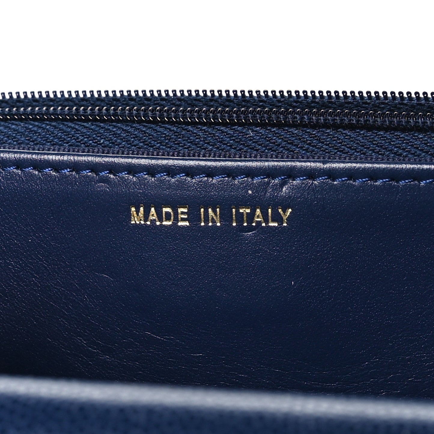 Caviar Quilted Crystal Enamel CC Wallet On Chain WOC Navy