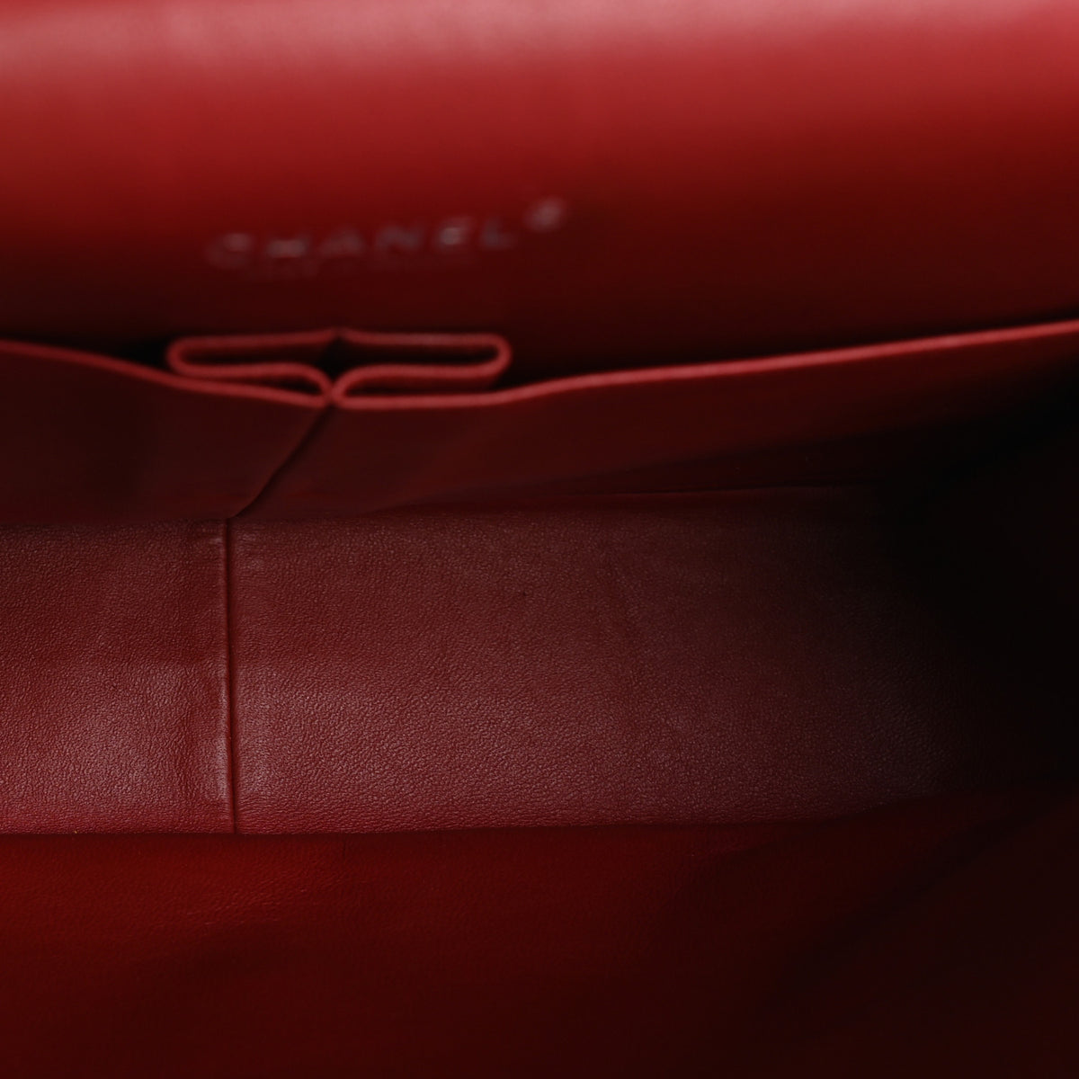 Caviar Quilted Maxi Double Flap Dark Red
