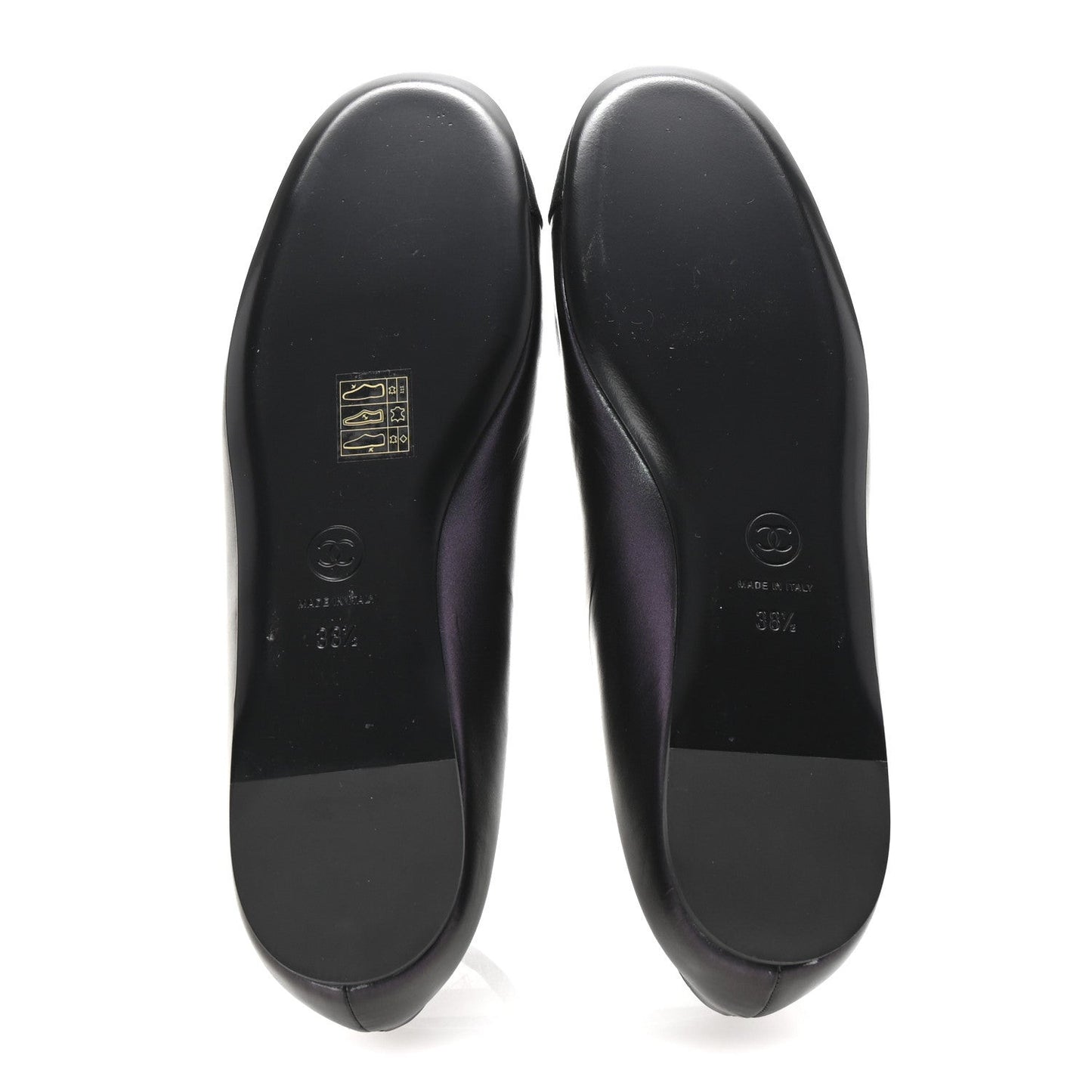 Lambskin Grosgrain Pearl Mary Jane Flats 38.5 Black