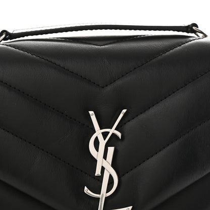 Saint Laurent Calfskin Y Quilted Monogram Small Loulou Chain Satchel Black 9 of 11