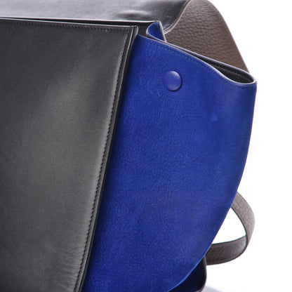 Celine Bullhide Calfskin Nubuck Medium Tri-color Trapeze Coffee 9 of 12