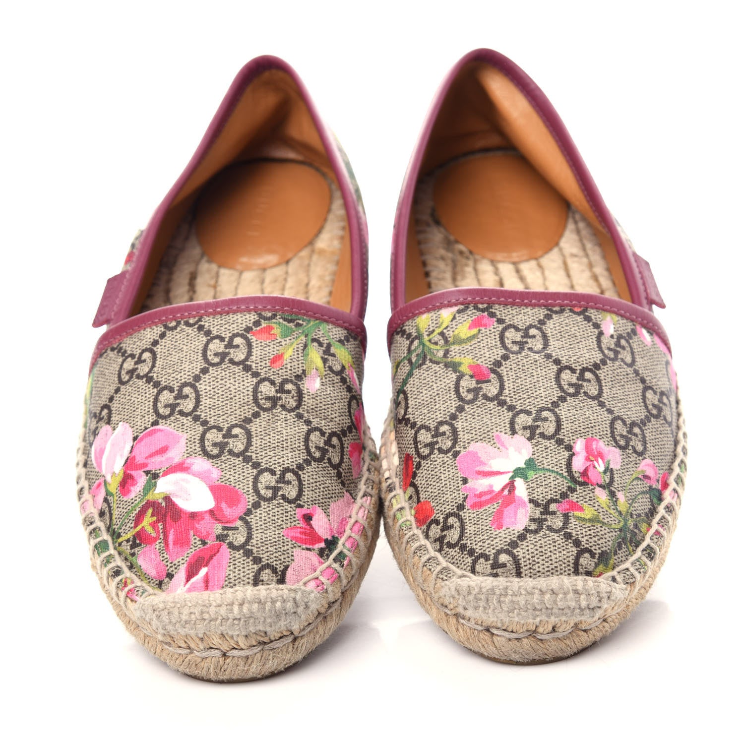 Gucci GG Supreme Monogram Blooms Espadrilles 36.5 Beige Multicolor Dry Rose 5 of 11
