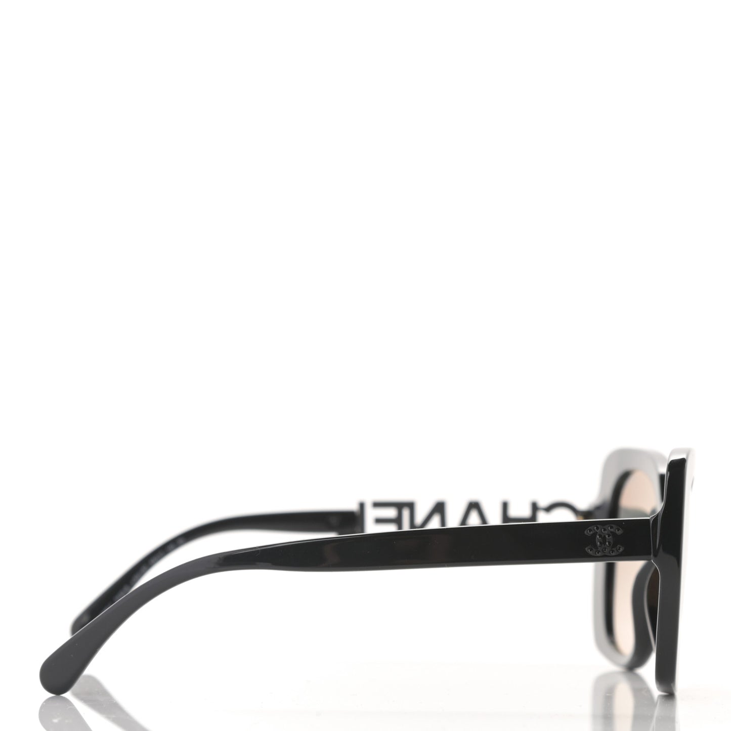 Acetate Strass Square Sunglasses 5422 Black
