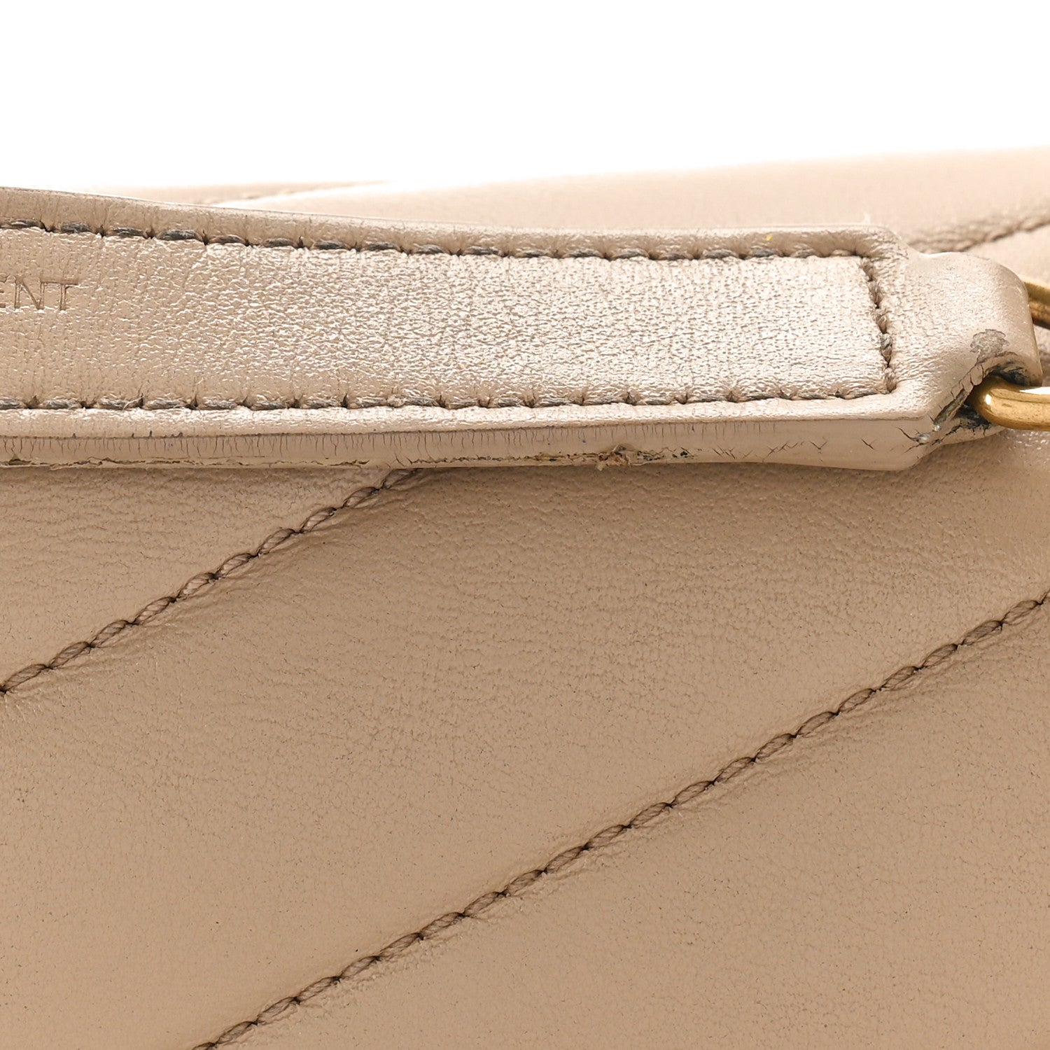 Saint Laurent Calfskin Y Quilted Monogram Medium Loulou Chain Satchel Dark Beige 16 of 21