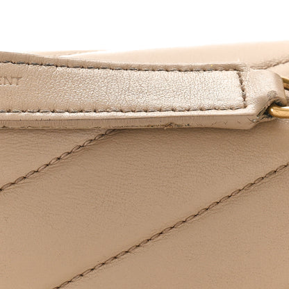 Saint Laurent Calfskin Y Quilted Monogram Medium Loulou Chain Satchel Dark Beige 16 of 21