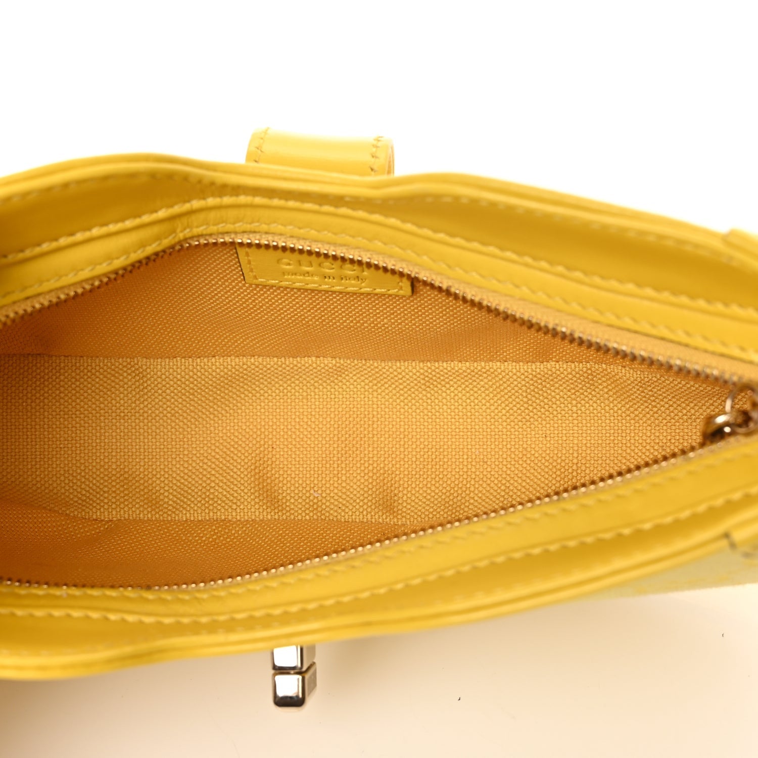 Gucci Calfskin Monogram Mini Moon Side Shoulder Bag Yellow 4 of 11