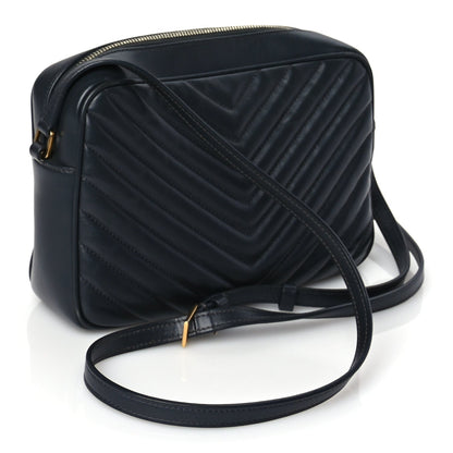 Saint Laurent Calfskin Matelasse Monogram Lou Camera Bag  Navy 2 of 8