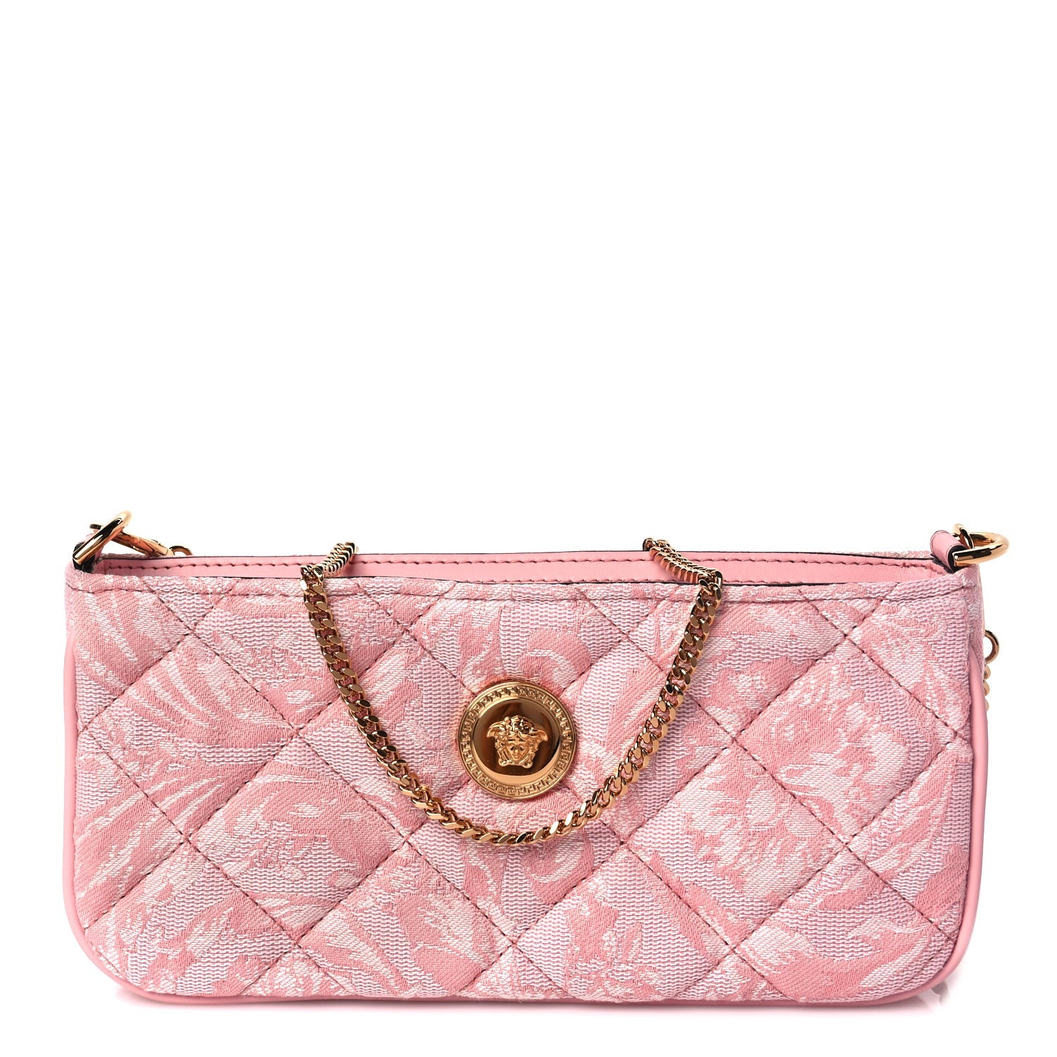 Versace Jacquard Barocco Quilted Medusa Crossbody Pink 1 of 8