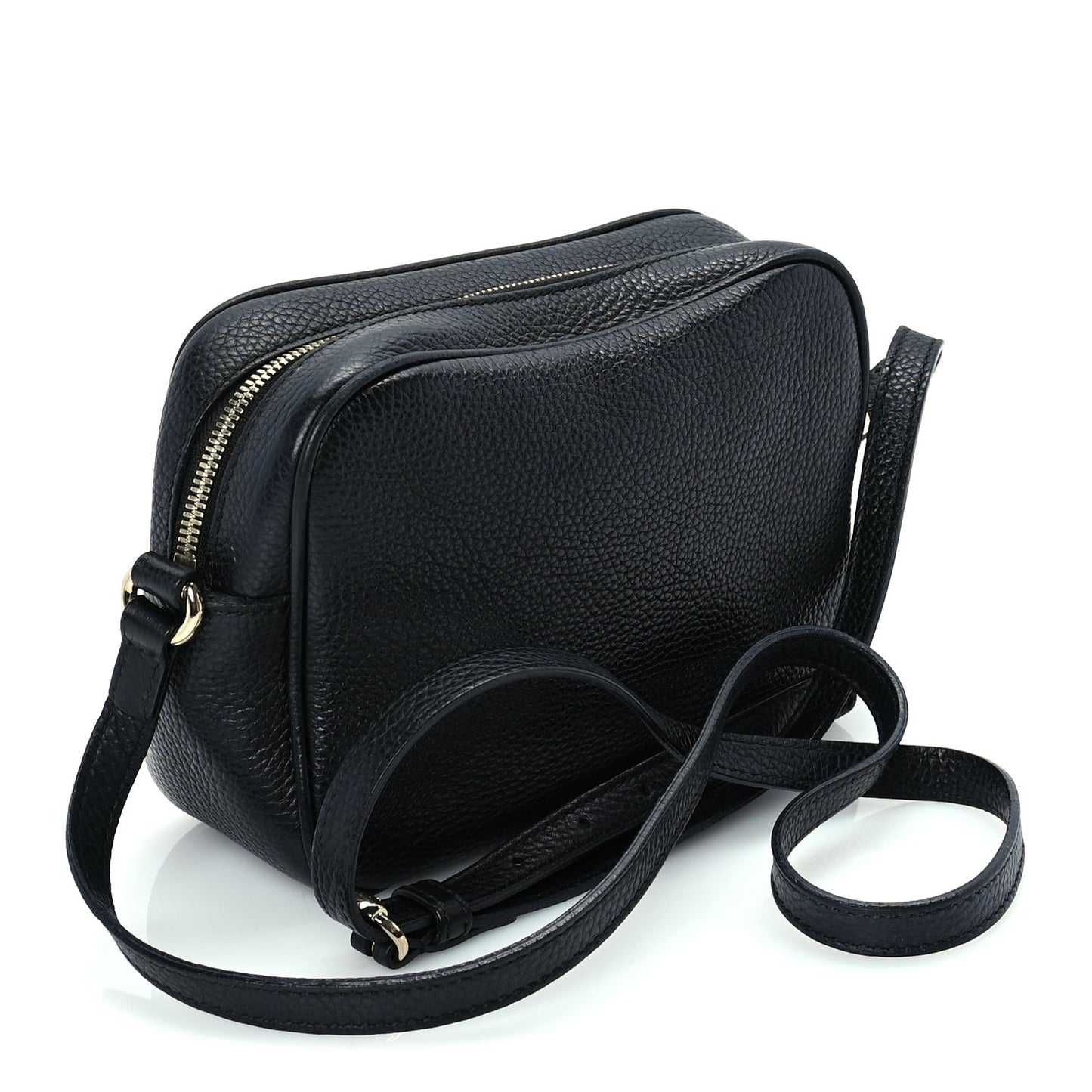 Pebbled Calfskin Small Soho Disco Bag  Black