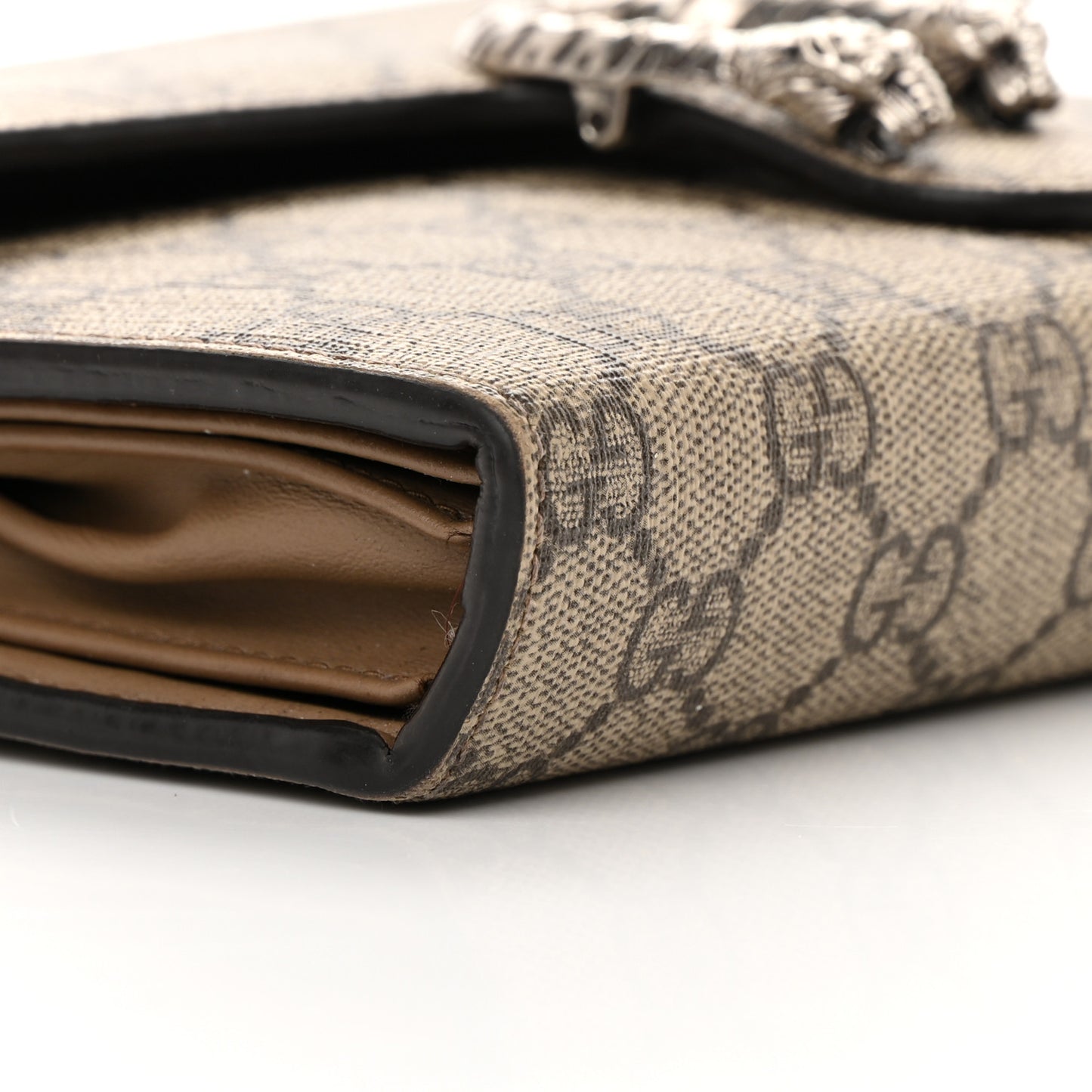 GG Supreme Monogram Mini Dionysus Chain Wallet Beige Taupe