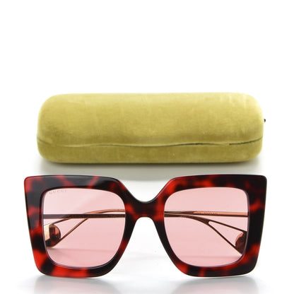 Gucci Acetate Oversize Square Frame GG0435S Sunglasses Red Havana 8 of 8