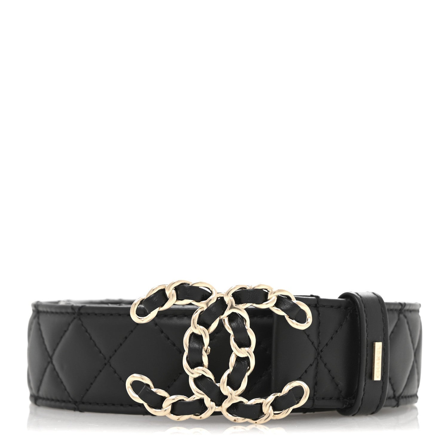 Chanel Calfskin Quilted CC Chain Belt 80 32 Black 1 of 7