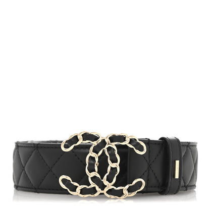 Chanel Calfskin Quilted CC Chain Belt 80 32 Black 1 of 7
