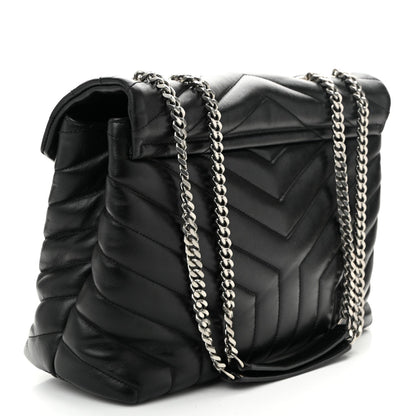 Saint Laurent Calfskin Y Quilted Monogram Medium Loulou Chain Satchel Black 3 of 7