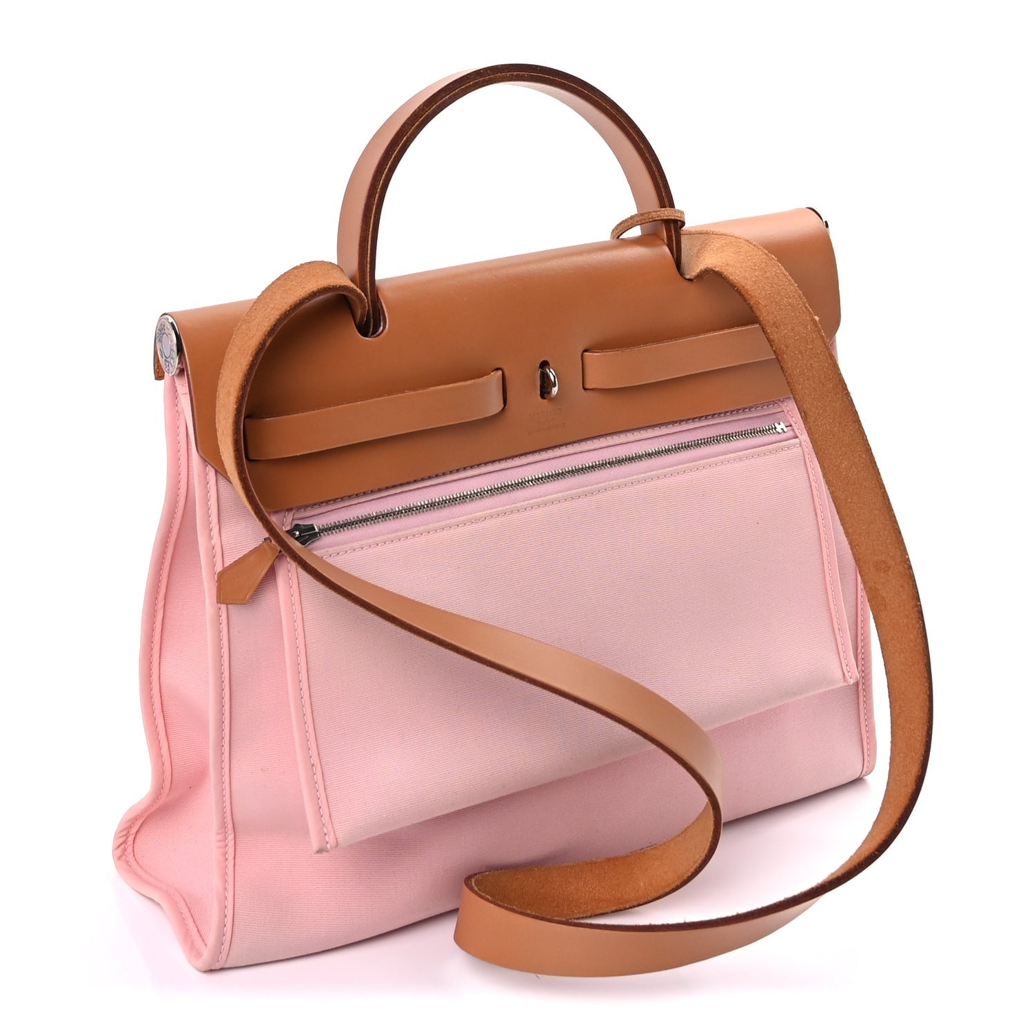 Hermes Vache Hunter Toile Herbag Zip 31 PM Rose Sakura 3 of 10