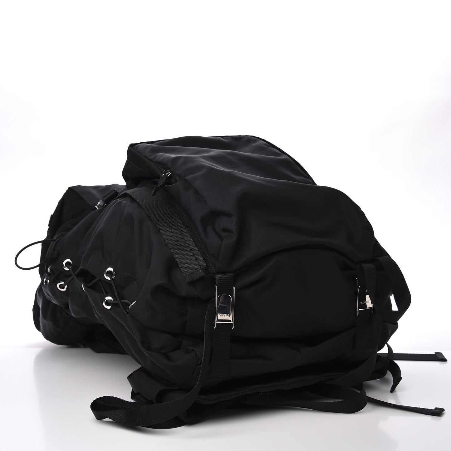 Tessuto Nylon Double Buckle Backpack Black