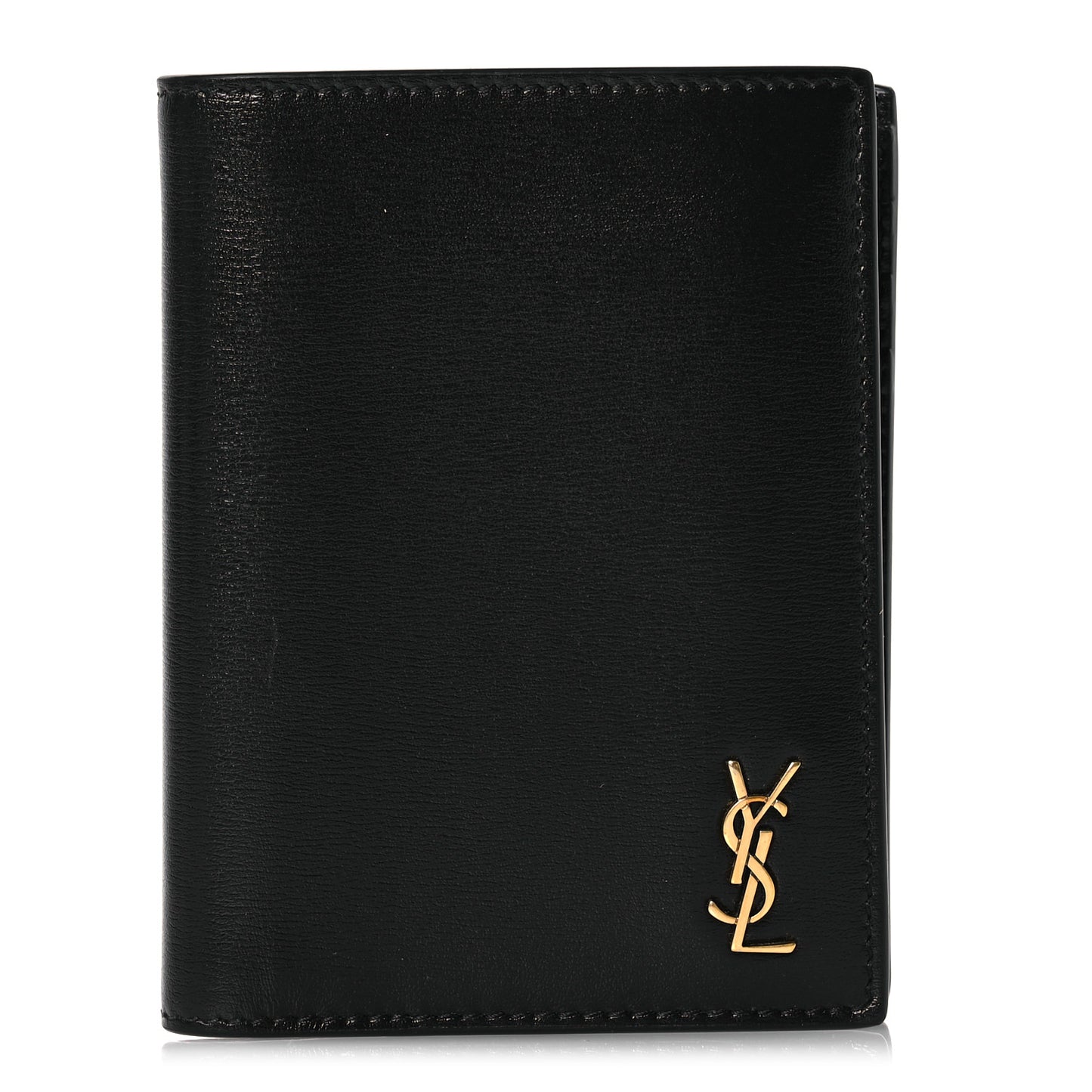 Calfskin Techno Credit Card Wallet Black