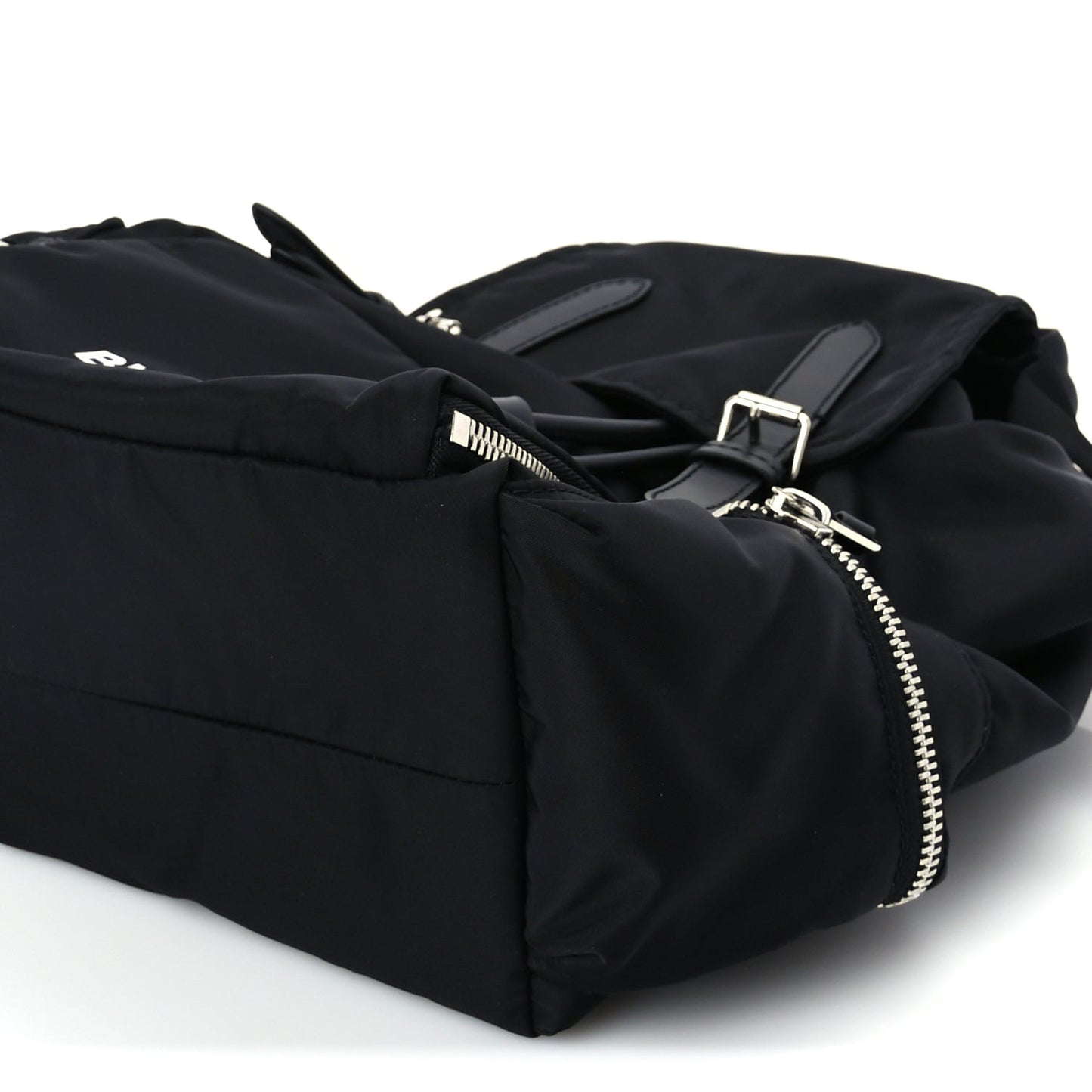 Nylon Logo Print Medium Rucksack Backpack Black