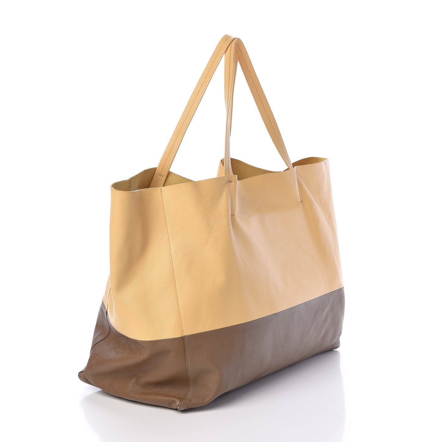 Lambskin Horizontal Bi-Color Cabas Butter