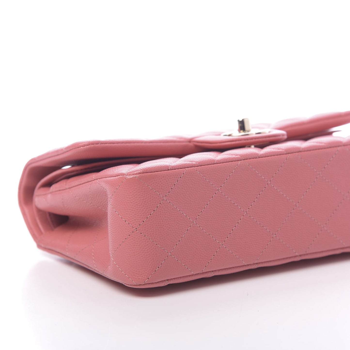 Caviar Quilted Small Double Flap Rose