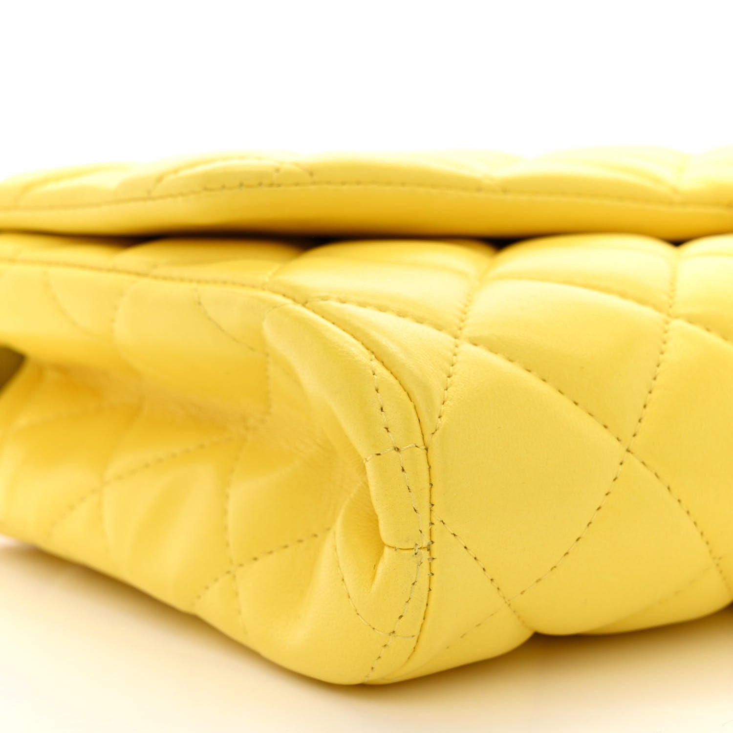 Chanel Lambskin Quilted Clutch with Chain Flap Yellow 9 of 11