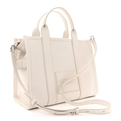 Marc Jacobs Grained Calfskin Medium The Tote Bag Cotton Silver 3 of 15